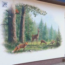 Wir bringen Ihr Gemälde an Ihre Hauswand, in jeder Größe.